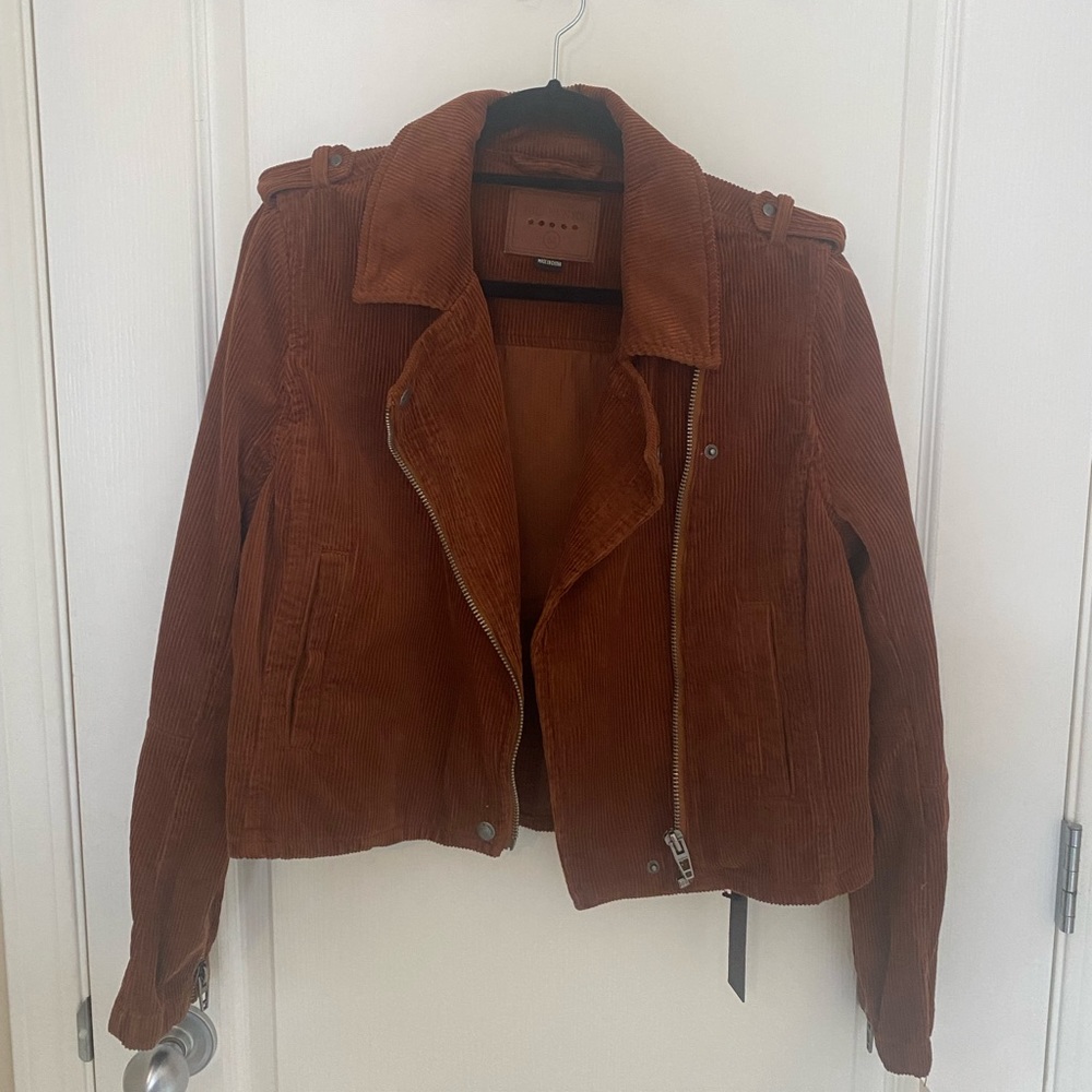 Corduroy Rust Moto-Style Jacket